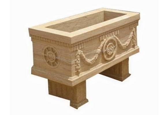 Rectangle Teakwood Stone Planter